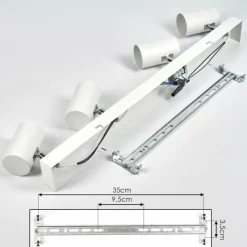 Luminaires Scandinaves-hofstein Gesteira Plafonnier, Spot de plafond Chrome, Blanc, 4 lumières