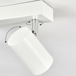 Luminaires Scandinaves-hofstein Gesteira Plafonnier, Spot de plafond Chrome, Blanc, 4 lumières