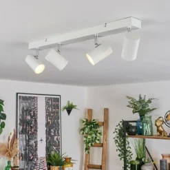 Luminaires Scandinaves-hofstein Gesteira Plafonnier, Spot de plafond Chrome, Blanc, 4 lumières