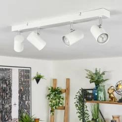 Luminaires Scandinaves-hofstein Gesteira Plafonnier, Spot de plafond Chrome, Blanc, 4 lumières