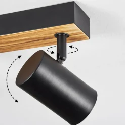 Luminaires Scandinaves-hofstein Gesteira Plafonnier, Spot de plafond Bois foncé, Noir, 4 lumières