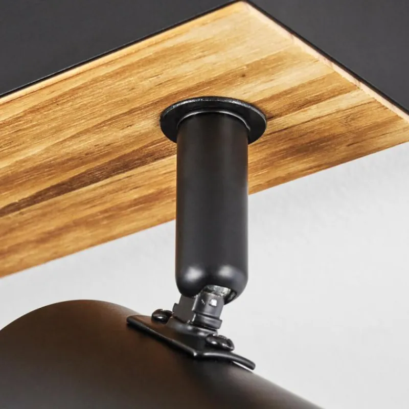 Luminaires Scandinaves-hofstein Gesteira Plafonnier, Spot de plafond Bois foncé, Noir, 4 lumières