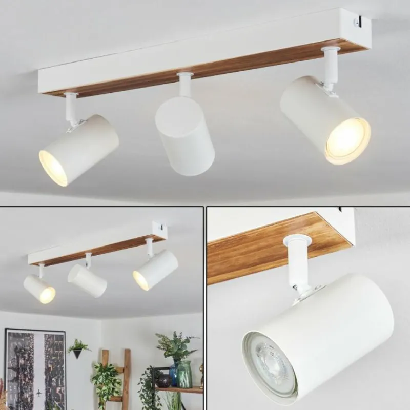Luminaires Scandinaves-hofstein Gesteira Plafonnier, Spot de plafond Écru, Blanc, 3 lumières