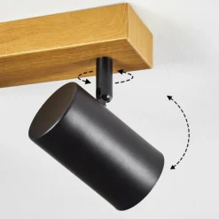 Luminaires Scandinaves-hofstein Gesteira Plafonnier, Spot de plafond Couleur bois, Noir, 4 lumières