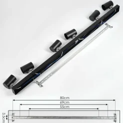 Luminaires Scandinaves-hofstein Gesteira Plafonnier, Spot de plafond Chrome, Noir, 6 lumières