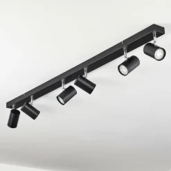 Luminaires Scandinaves-hofstein Gesteira Plafonnier, Spot de plafond Chrome, Noir, 6 lumières