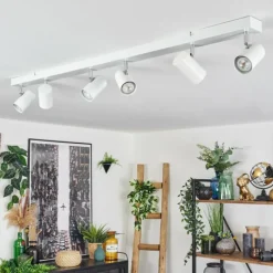 Luminaires Scandinaves-hofstein Gesteira Plafonnier, Spot de plafond Chrome, Blanc, 6 lumières