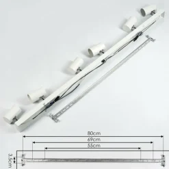 Luminaires Scandinaves-hofstein Gesteira Plafonnier, Spot de plafond Chrome, Blanc, 6 lumières