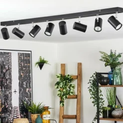 Luminaires Scandinaves-hofstein Gesteira Plafonnier, Spot de plafond Chrome, Noir, 8 lumières