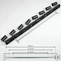 Luminaires Scandinaves-hofstein Gesteira Plafonnier, Spot de plafond Chrome, Noir, 8 lumières