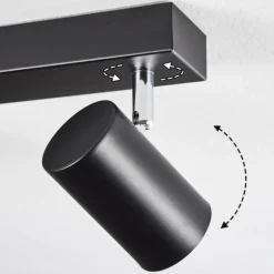 Luminaires Scandinaves-hofstein Gesteira Plafonnier, Spot de plafond Chrome, Noir, 8 lumières