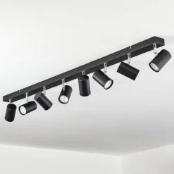 Luminaires Scandinaves-hofstein Gesteira Plafonnier, Spot de plafond Chrome, Noir, 8 lumières