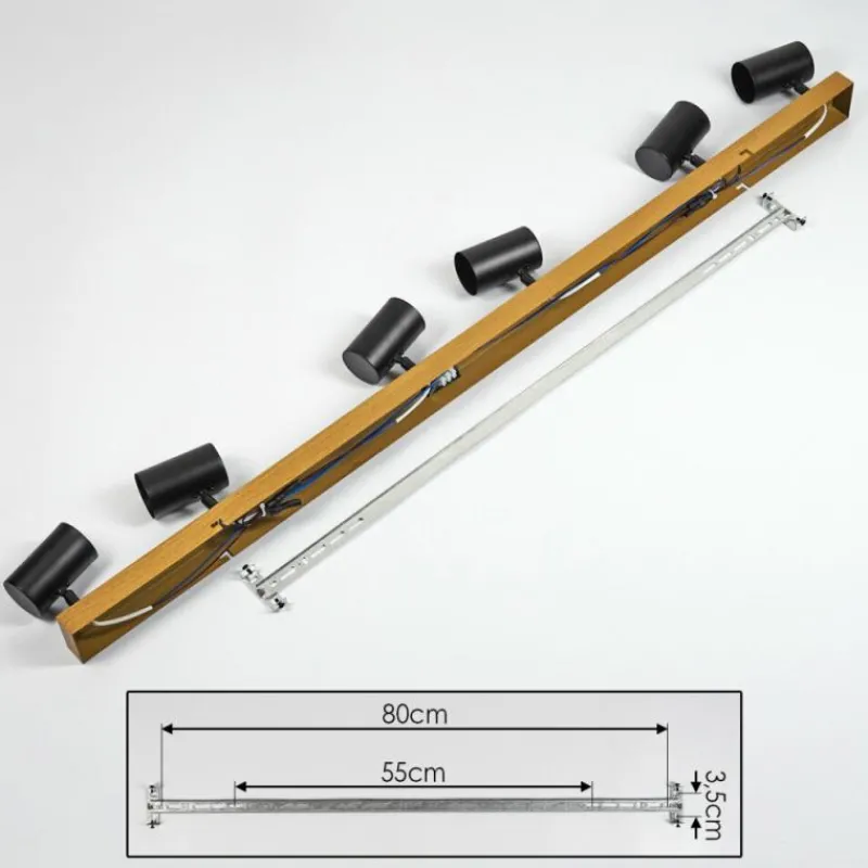 Luminaires Scandinaves-hofstein Gesteira Plafonnier, Spot de plafond Couleur bois, 6 lumières