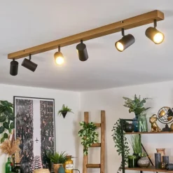 Luminaires Scandinaves-hofstein Gesteira Plafonnier, Spot de plafond Couleur bois, 6 lumières