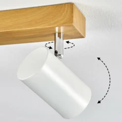 Luminaires Scandinaves-hofstein Gesteira Plafonnier, Spot de plafond Chrome, Couleur bois, 6 lumières