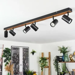 Luminaires Scandinaves-hofstein Gesteira Plafonnier, Spot de plafond Écru, Noir, 6 lumières