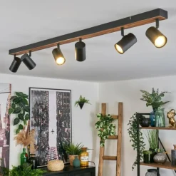 Luminaires Scandinaves-hofstein Gesteira Plafonnier, Spot de plafond Écru, Noir, 6 lumières