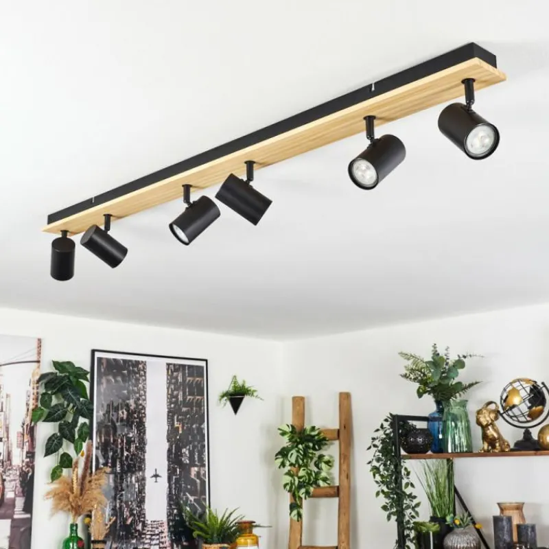 Luminaires Scandinaves-hofstein Gesteira Plafonnier, Spot de plafond Écru, Noir, 6 lumières