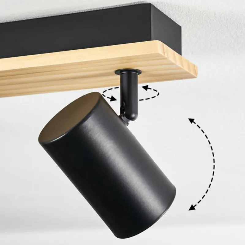 Luminaires Scandinaves-hofstein Gesteira Plafonnier, Spot de plafond Écru, Noir, 6 lumières