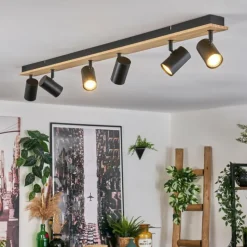 Luminaires Scandinaves-hofstein Gesteira Plafonnier, Spot de plafond Écru, Noir, 6 lumières