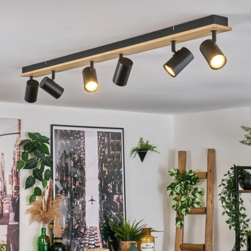 Luminaires Scandinaves-hofstein Gesteira Plafonnier, Spot de plafond Écru, Noir, 6 lumières
