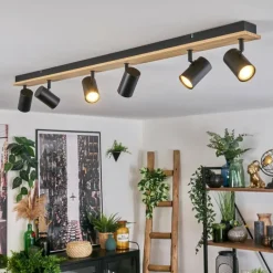 Luminaires Scandinaves-hofstein Gesteira Plafonnier, Spot de plafond Écru, Noir, 6 lumières