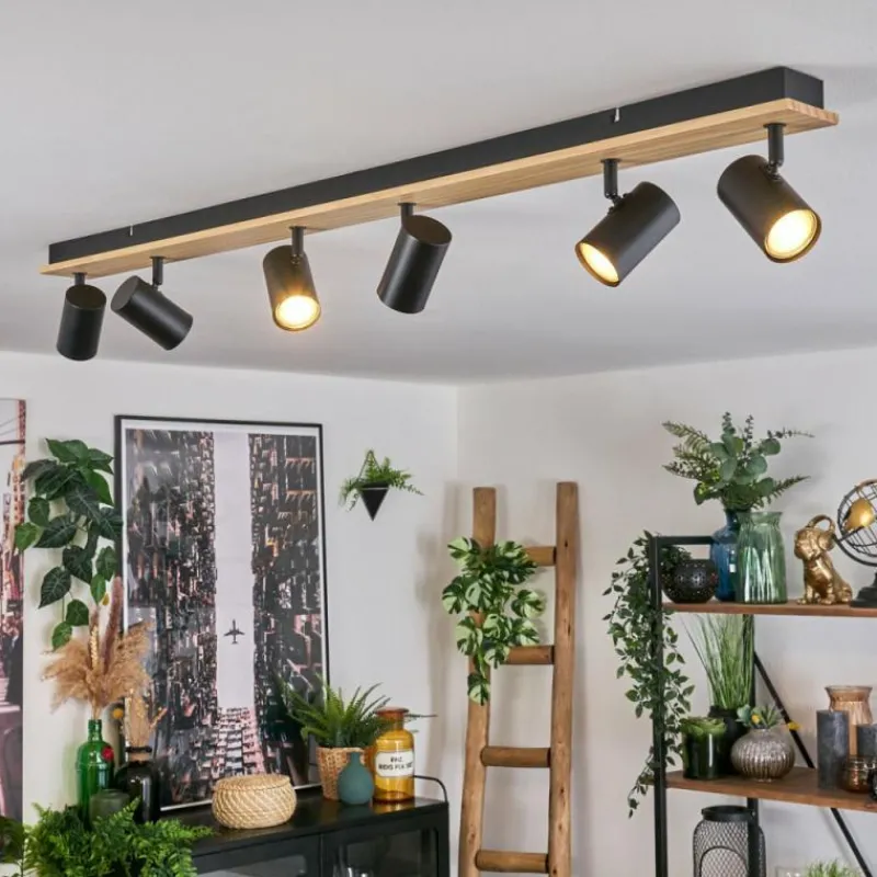 Luminaires Scandinaves-hofstein Gesteira Plafonnier, Spot de plafond Écru, Noir, 6 lumières