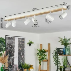 Luminaires Scandinaves-hofstein Gesteira Plafonnier, Spot de plafond Écru, Blanc, 6 lumières
