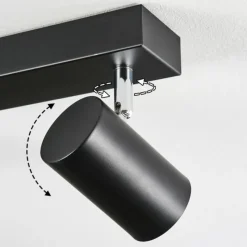 Luminaires Scandinaves-hofstein Gesteira Plafonnier, Spot de plafond Chrome, Noir, 6 lumières