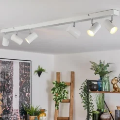 Luminaires Scandinaves-hofstein Gesteira Plafonnier, Spot de plafond Chrome, Blanc, 6 lumières