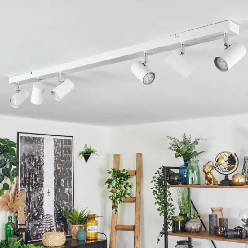 Luminaires Scandinaves-hofstein Gesteira Plafonnier, Spot de plafond Chrome, Blanc, 6 lumières