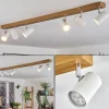 Luminaires Scandinaves-hofstein Gesteira Plafonnier, Spot de plafond Chrome, Couleur bois, 6 lumières