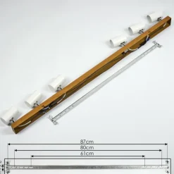 Luminaires Scandinaves-hofstein Gesteira Plafonnier, Spot de plafond Chrome, Couleur bois, 6 lumières