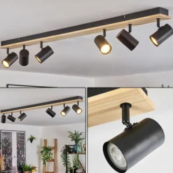 Luminaires Scandinaves-hofstein Gesteira Plafonnier, Spot de plafond Écru, Noir, 6 lumières