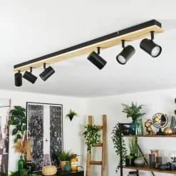 Luminaires Scandinaves-hofstein Gesteira Plafonnier, Spot de plafond Écru, Noir, 6 lumières