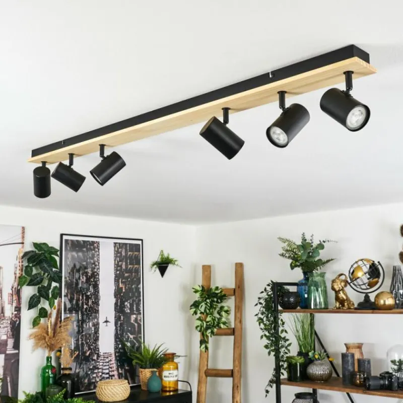 Luminaires Scandinaves-hofstein Gesteira Plafonnier, Spot de plafond Écru, Noir, 6 lumières