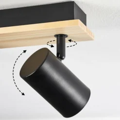Luminaires Scandinaves-hofstein Gesteira Plafonnier, Spot de plafond Écru, Noir, 6 lumières