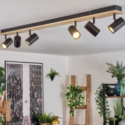 Luminaires Scandinaves-hofstein Gesteira Plafonnier, Spot de plafond Écru, Noir, 6 lumières