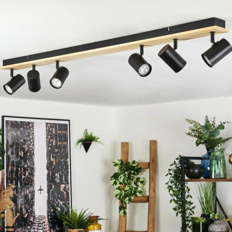 Luminaires Scandinaves-hofstein Gesteira Plafonnier, Spot de plafond Écru, Noir, 6 lumières