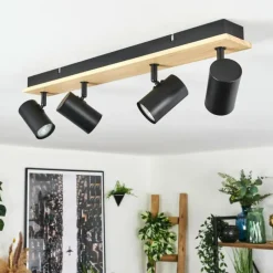Luminaires Scandinaves-hofstein Gesteira Plafonnier, Spot de plafond Écru, Noir, 4 lumières
