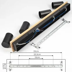 Luminaires Scandinaves-hofstein Gesteira Plafonnier, Spot de plafond Écru, Noir, 4 lumières