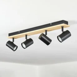 Luminaires Scandinaves-hofstein Gesteira Plafonnier, Spot de plafond Écru, Noir, 4 lumières
