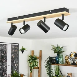 Luminaires Scandinaves-hofstein Gesteira Plafonnier, Spot de plafond Écru, Noir, 4 lumières