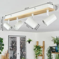 Luminaires Scandinaves-hofstein Gesteira Plafonnier, Spot de plafond Écru, Blanc, 4 lumières