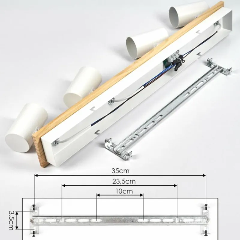 Luminaires Scandinaves-hofstein Gesteira Plafonnier, Spot de plafond Écru, Blanc, 4 lumières