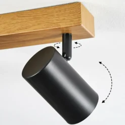 Luminaires Scandinaves-hofstein Gesteira Plafonnier, Spot de plafond Couleur bois, Noir, 8 lumières