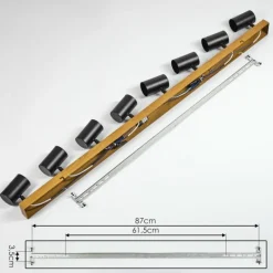 Luminaires Scandinaves-hofstein Gesteira Plafonnier, Spot de plafond Couleur bois, Noir, 8 lumières