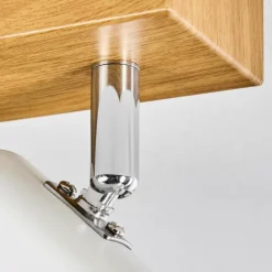 Luminaires Scandinaves-hofstein Gesteira Plafonnier, Spot de plafond Chrome, Couleur bois, 8 lumières