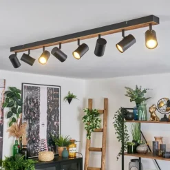 Luminaires Scandinaves-hofstein Gesteira Plafonnier, Spot de plafond Écru, Noir, 8 lumières