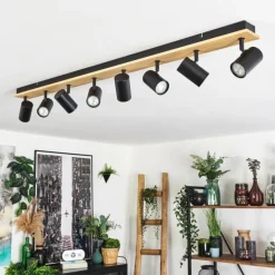 Luminaires Scandinaves-hofstein Gesteira Plafonnier, Spot de plafond Écru, Noir, 8 lumières